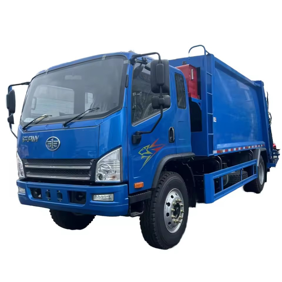 أفضل مبيعات Jiefang FAW مضغوطة شاحنة معالجة القمامة 4x2 الديزل EU5 اليدوي ضاغط 9100kg