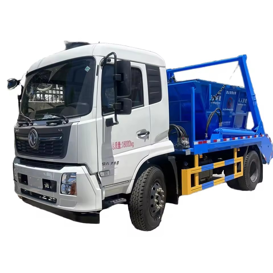Dongfeng 4X2 سوينغ ذراع شاحنة القمامة 8-12 CBM القدرة CE / GOST معتمدة