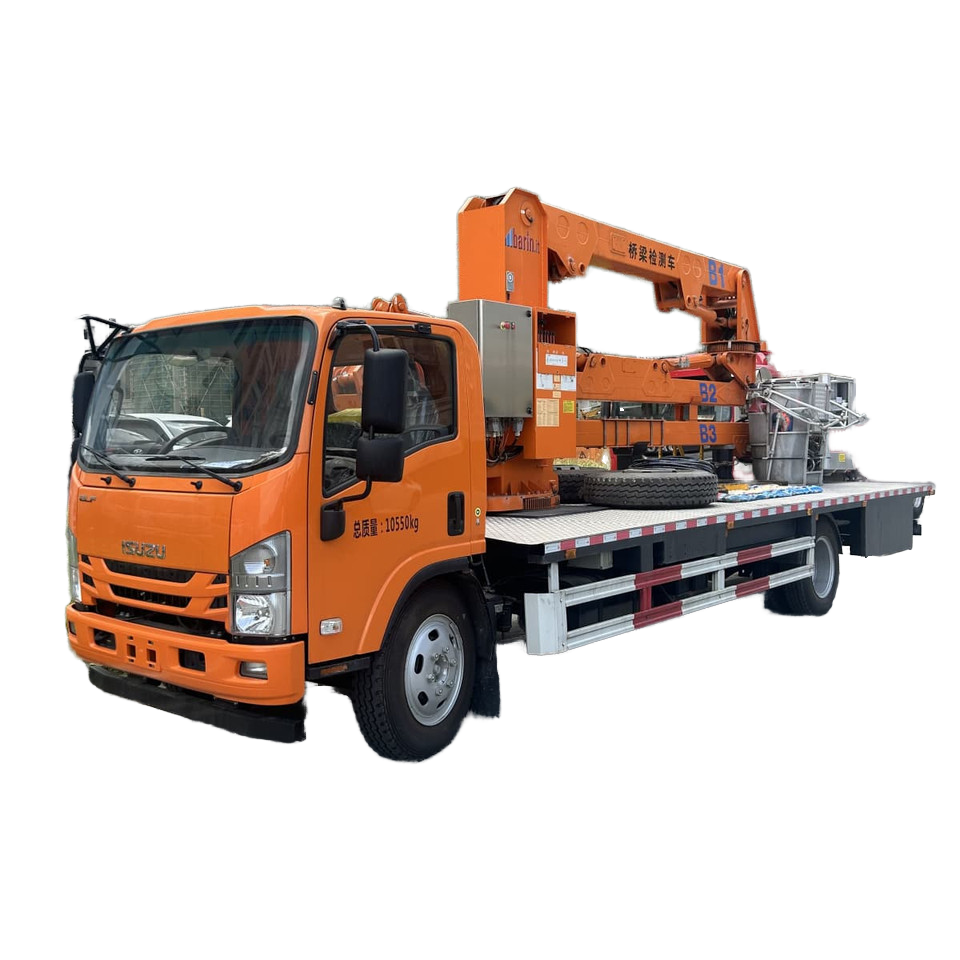 4 * 2 شاحنة فحص جسر إيزوزو ، منصة العمل المتنقلة مع 18-22m بوم هيدروليكي ، EN / ASME Certif