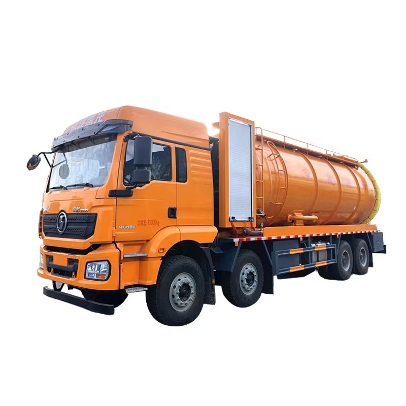 شاكمان 33000L شاحنة تنظيف شفط الصرف الصحي عالية الضغط مع بكرة التخليص