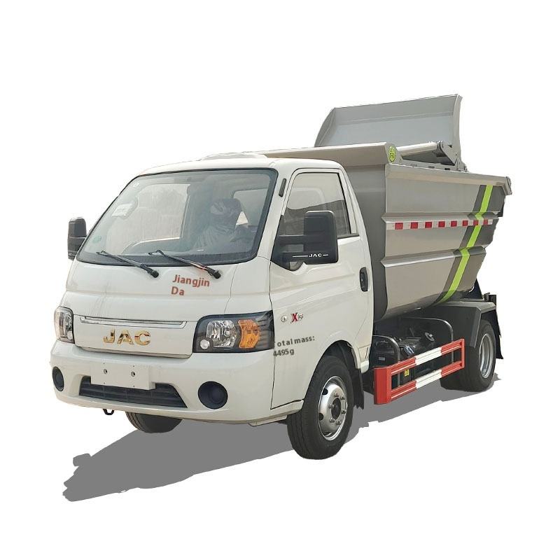 JAC الديزل الخلفي دلو شاحنة التفريغ دليل 4x2 يستخدم لضغط الصرف الصحي جمع القمامة