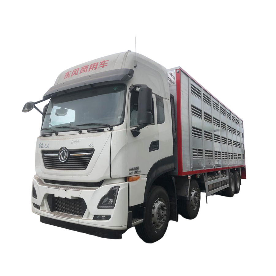 Dongfeng Tianlong 4 محور 8 عجلات مركبة نقل الماشية