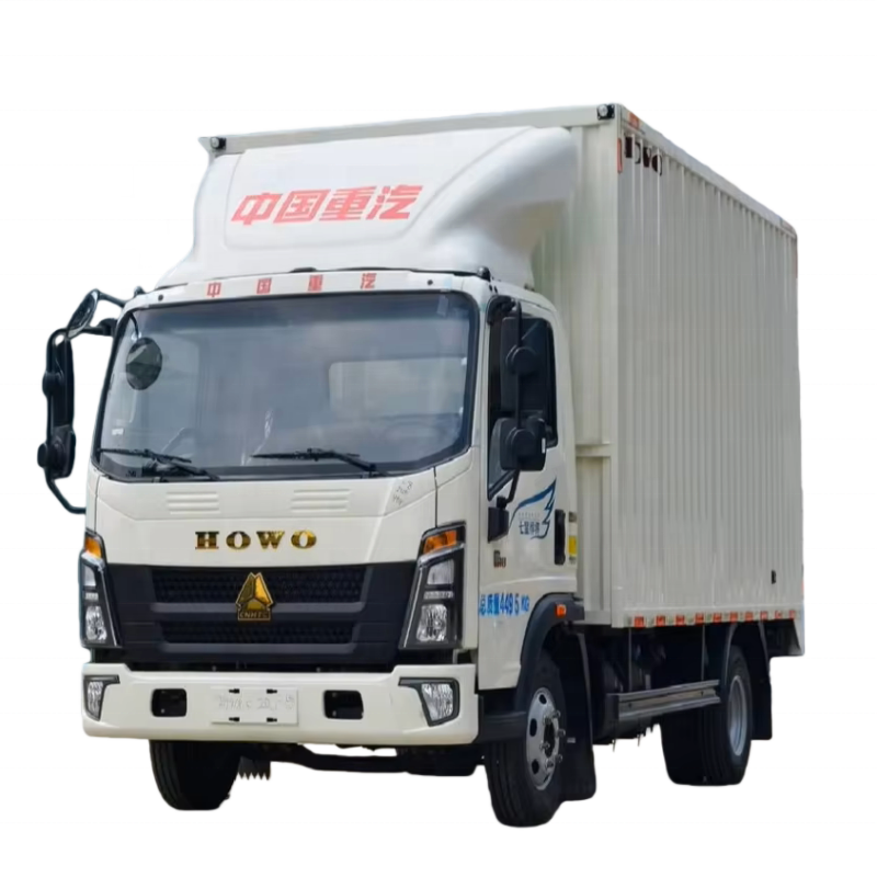 Howo 4X2 ديزل جديد 6 طن صندوق شاحنة الشحن لتسليم سلع التجزئة التوجيه الأيمن التلقائي ترانس