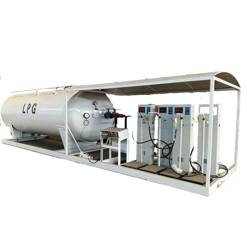 15,000liters 7.5mt طبخ أسطوانة الغاز ملء خزان مصنع 15cbm غاز المسال السائل انزلاق محطة